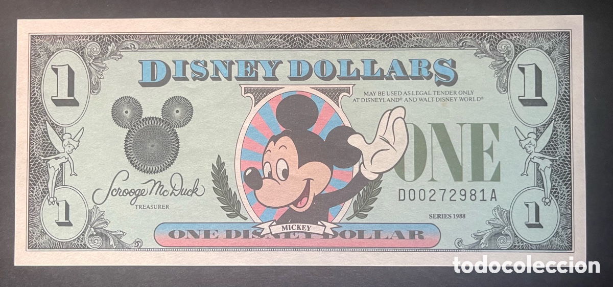 Billetes extranjeros: CMC 1 DOLAR 1988 DISNEY (MICKEY MOUSE) SC
