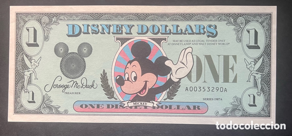 Billetes extranjeros: CMC 1 DOLAR 1987A DISNEY (MICKEY MOUSE) SC