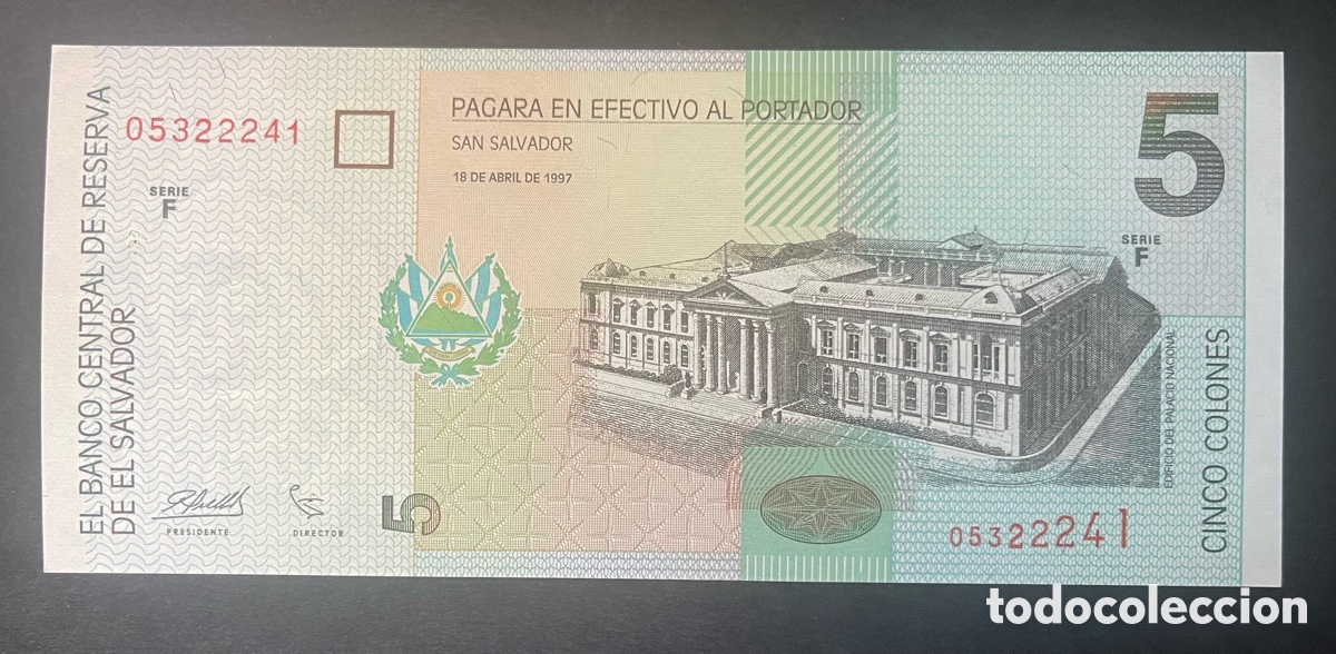Billetes extranjeros: CMC EL SALVADOR 5 COLONES 1997 PICK 147 SC
