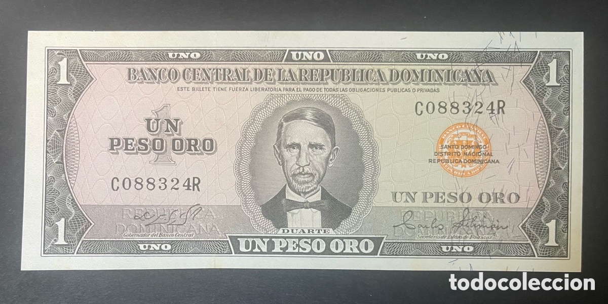 Billetes extranjeros: CMC REPUBLICA DOMINICANA (DOMINICAN REPUBLIC) 1 PESOS 1973-74 PICK 107-A SC