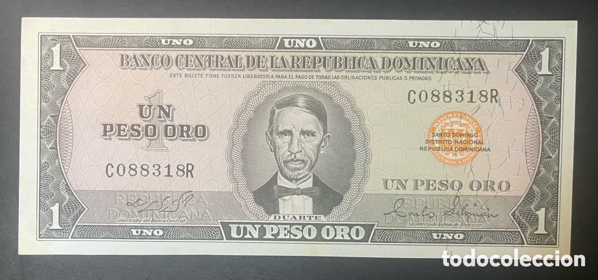 Billetes extranjeros: CMC REPUBLICA DOMINICANA (DOMINICAN REPUBLIC) 1 PESOS 1973-74 PICK 107-A SC