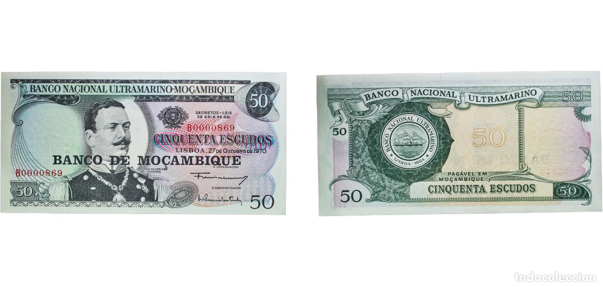 Billetes extranjeros: Mozambique Portuguese Overseas Province 1970 50 Escudos Paper UNC P 111