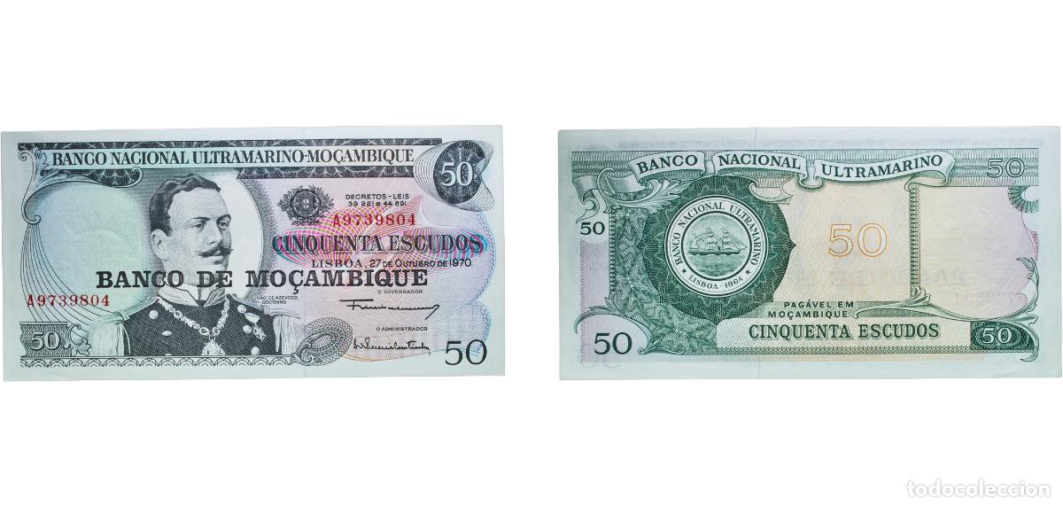 Billetes extranjeros: Mozambique Portuguese Overseas Province 1970 50 Escudos Paper UNC P 111
