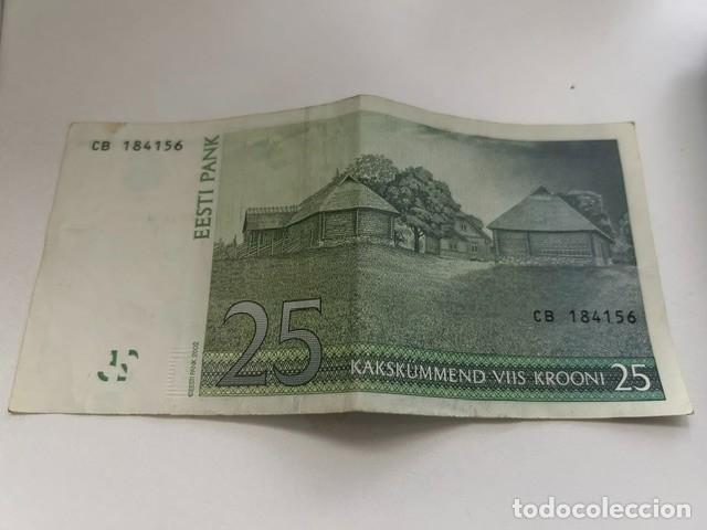 Billetes extranjeros: Billete 25 coronas Estonia - Foto 2