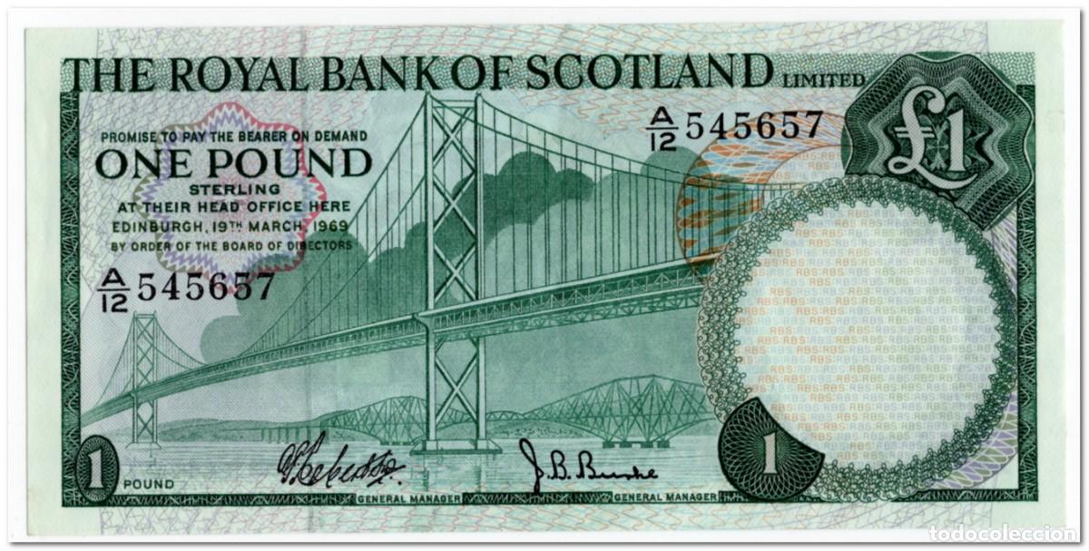 Billetes extranjeros: SCOTLAND,1 POUND,1969,P.329,XF+