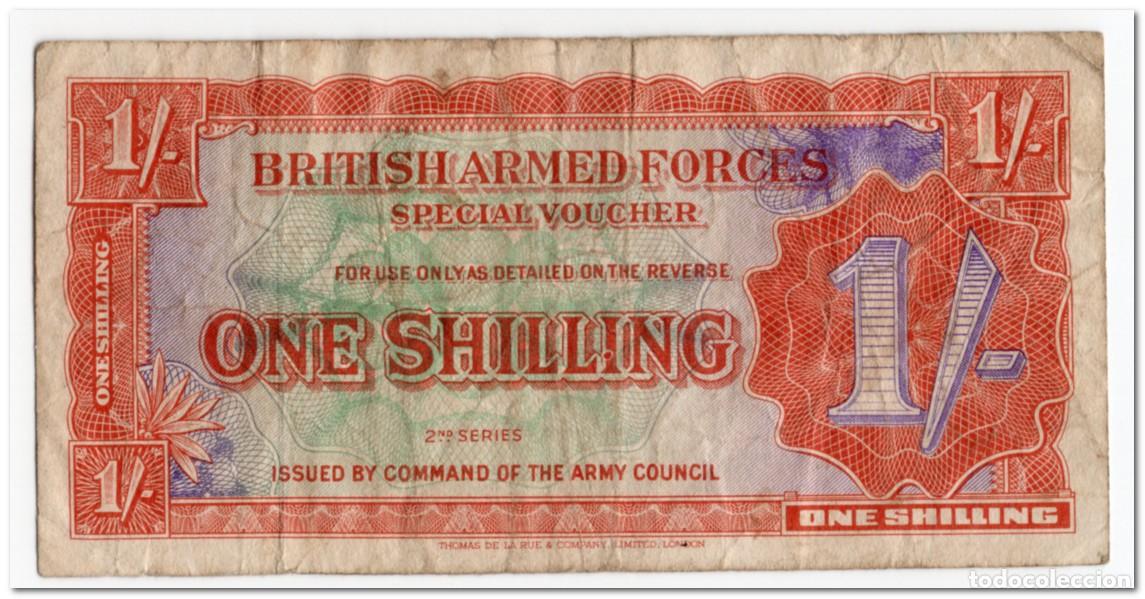 Billetes extranjeros: BRITISH ARMED FORCES,1 SHILLING,1948,P.M18a,FINE