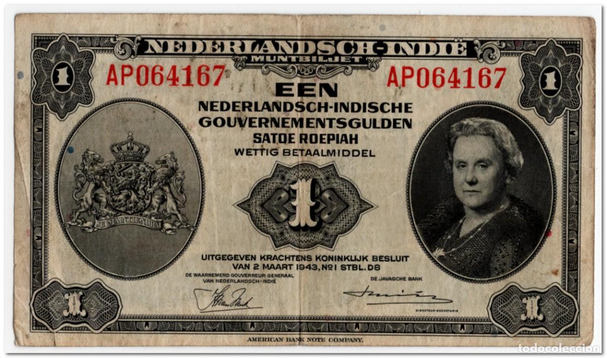 Billetes extranjeros: NETHERLANDS INDIES,1 GULDEN,1943,P.111,VF
