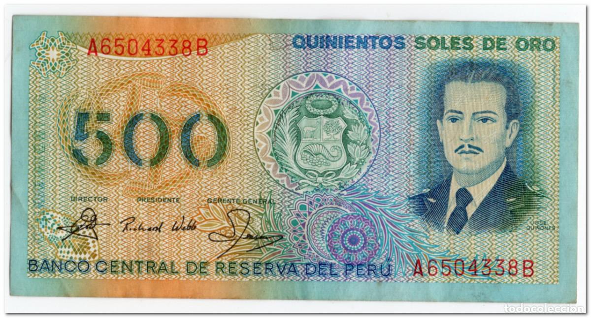 Billetes extranjeros: PERU,500 SOLES DE ORO,1982,P.125A,VF-XF