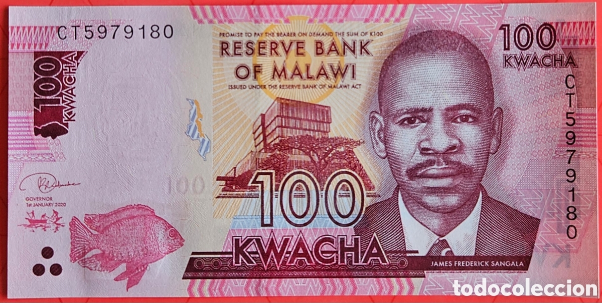 Billetes extranjeros: MALAWI, 100 KWACHA, 2020. SC. PLANCHA.