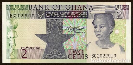 International Banknotes: GHANA. 2 cedis 6.3. 1982. Pick 18 d. S/C.