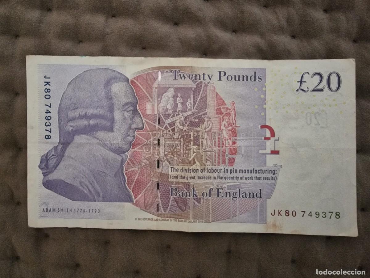 Billetes extranjeros: Billete 20 libras fuera de circulaci&oacute;n