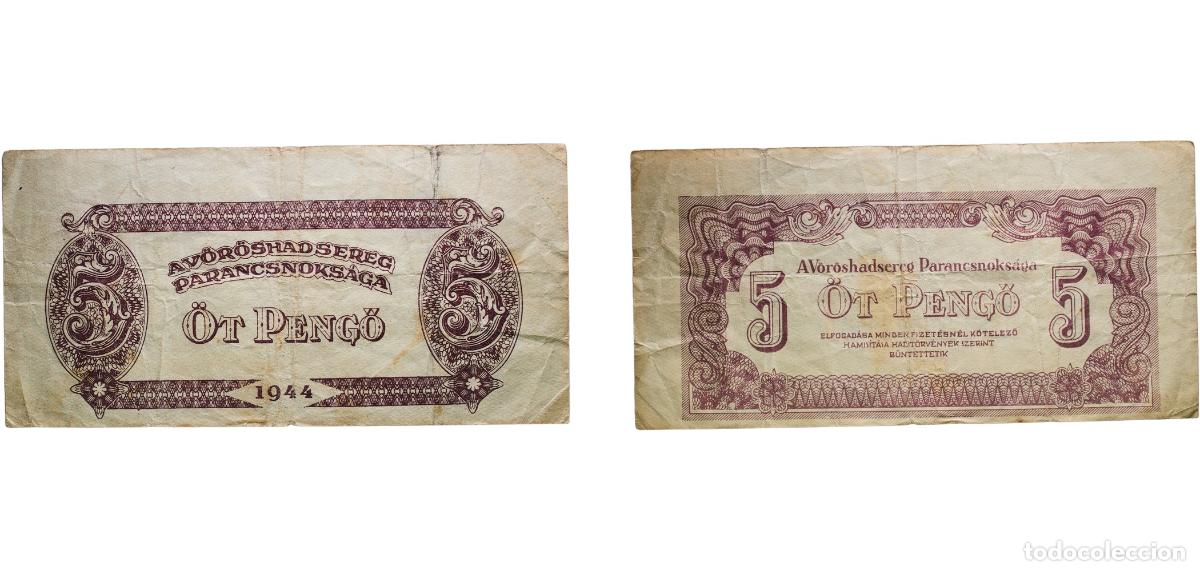 Billetes extranjeros: Hungary Provisional Government 1944 5 Pengő (Russian Occupation) Paper VF P M4 Adamo MBK2 P43