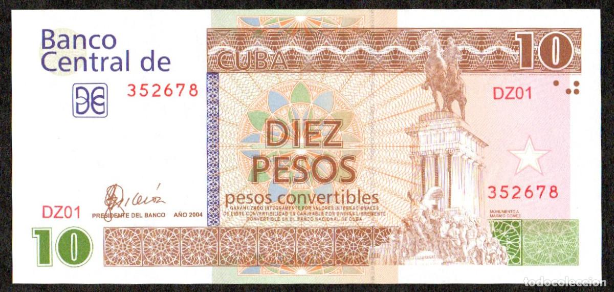 Billetes extranjeros: Billete Cuba 10 Pesos Convertibles CUC 2004 Remplazo, Reemplazo, SC, Plancha