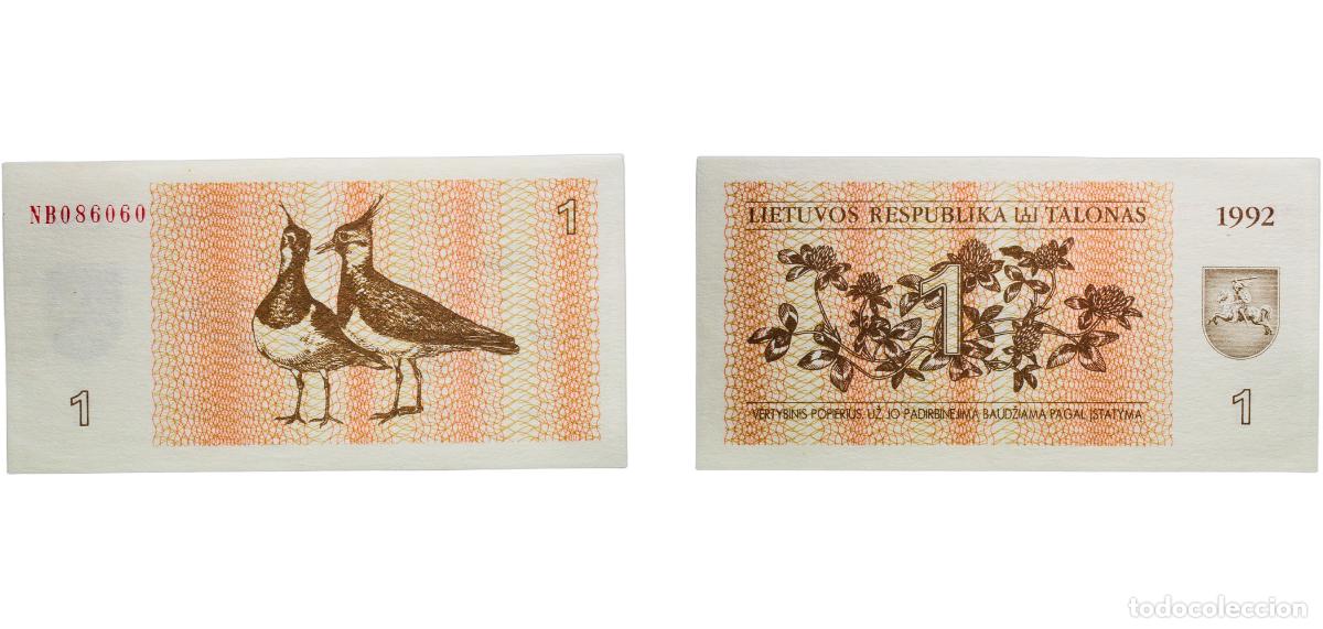 Billetes extranjeros: Lithuania Republic 1992 1 Talonas (&rdquo;Coupon&rdquo;) Paper UNC P 39