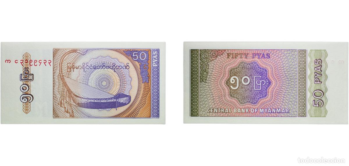 Billetes extranjeros: Myanmar 1994 50 Pyas Paper UNC P 68