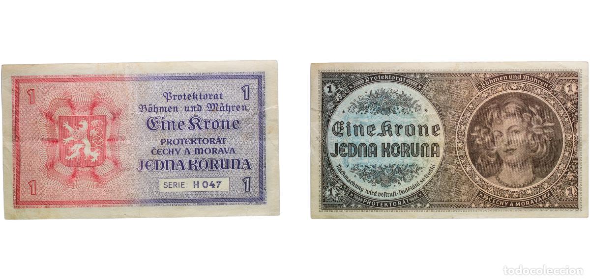 Billetes extranjeros: Czech Republic Protectorate of Bohemia and Moravia 1940 1 Koruna Paper XF P 3