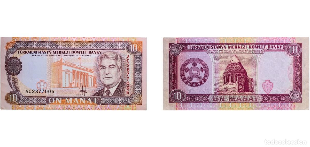 Billetes extranjeros: Turkmenistan Republic 1993 10 Manat Paper UNC P 3 TBB 103