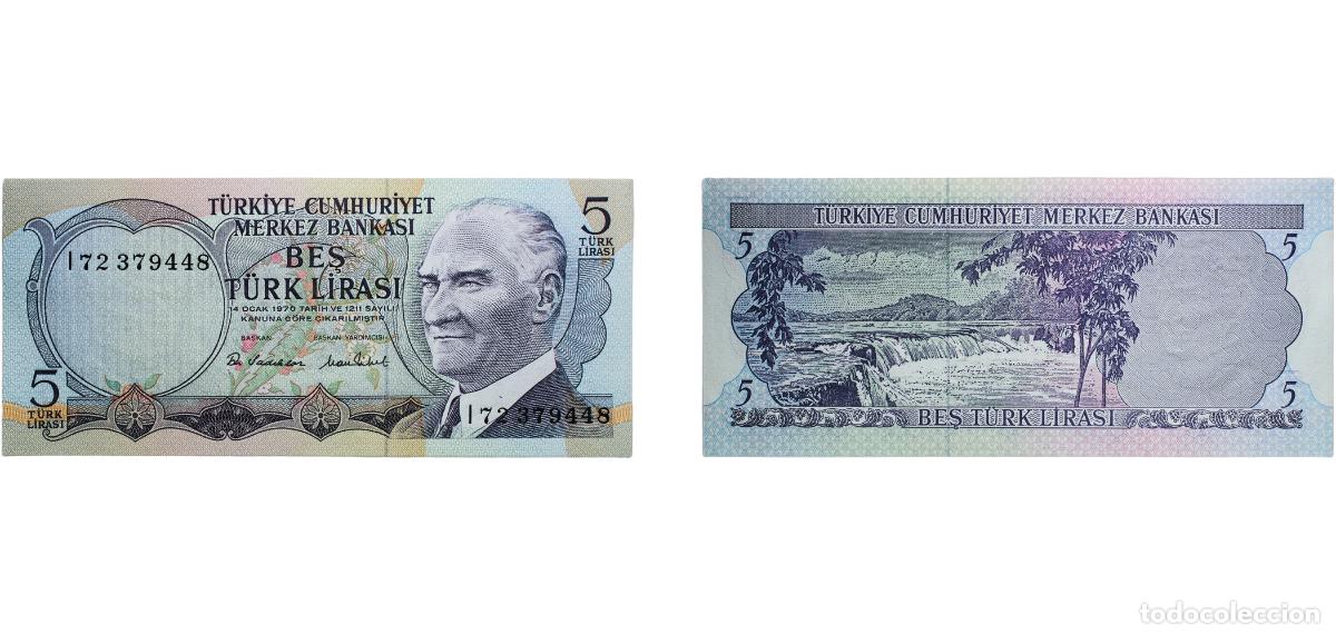 Billetes extranjeros: Turkey Republic 1976 5 Lira Paper (215672000) UNC P 185 TBB 262c