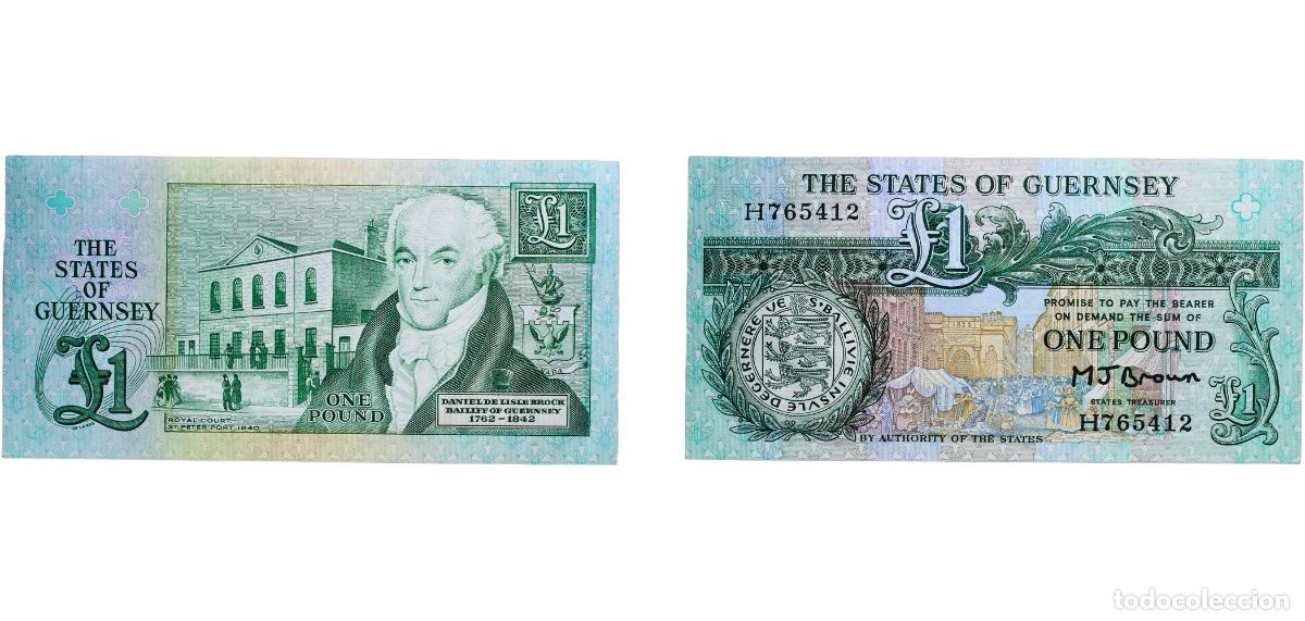 Billetes extranjeros: Guernsey British dependency ND (1980-1989) 1 Pound Paper (1000000) UNC P 48b