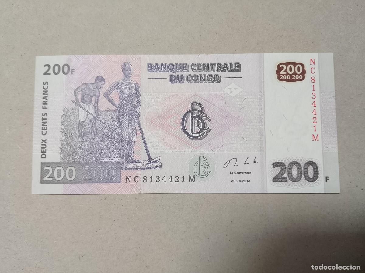Billetes extranjeros: Billete Congo, 200 francs, a&ntilde;o 2013, UNC - Foto 2