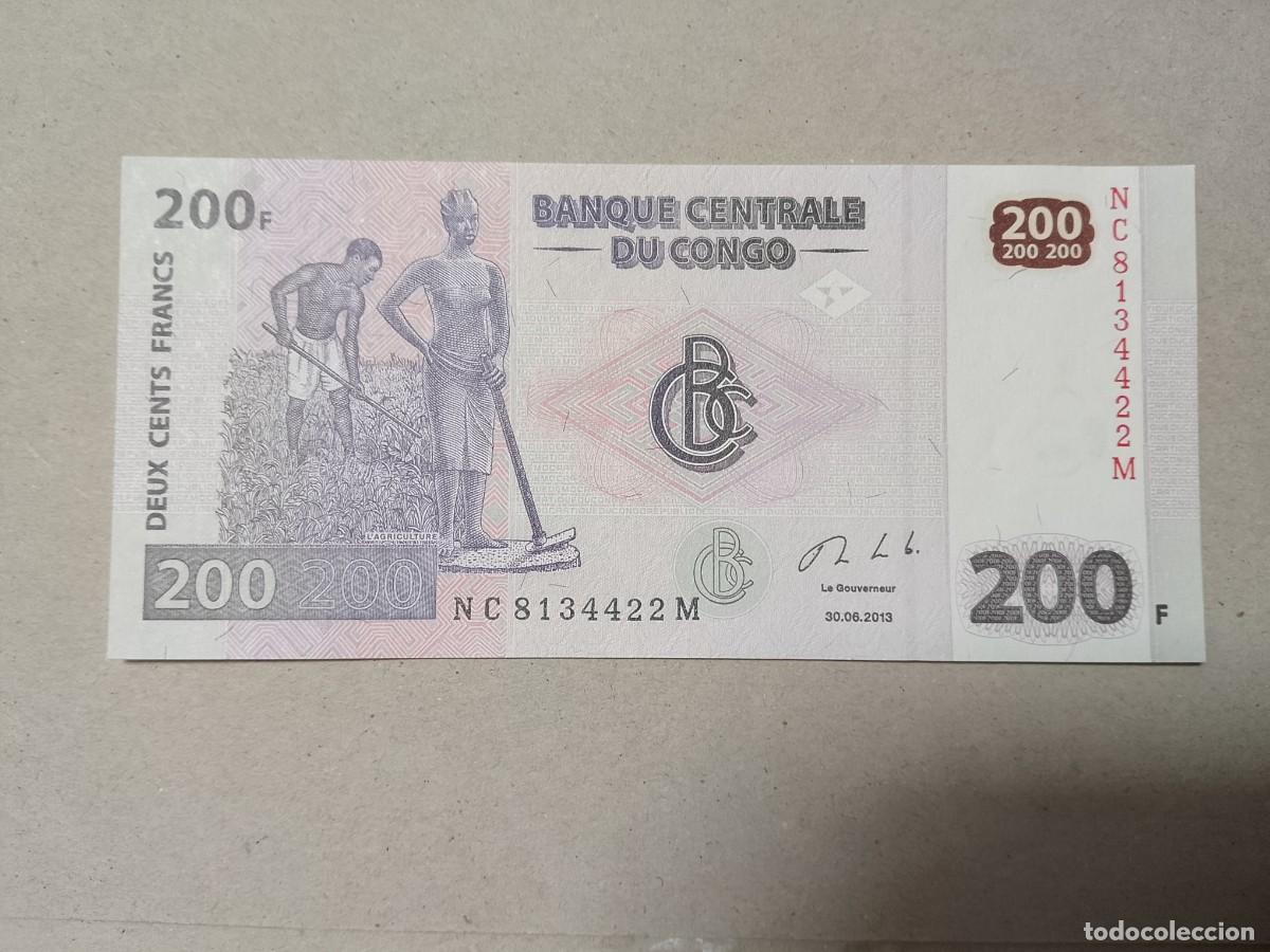 Billetes extranjeros: Billete Congo, 200 francs, a&ntilde;o 2013, UNC