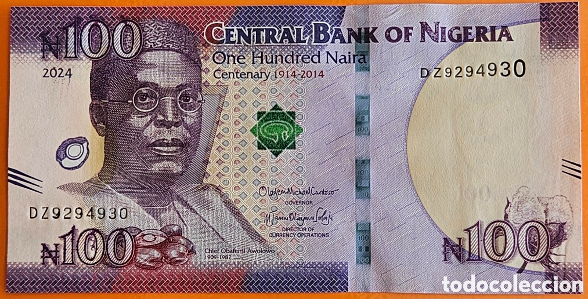 Billetes extranjeros: NIGERIA, 100 NAIRA, 2024. SC. PLANCHA.