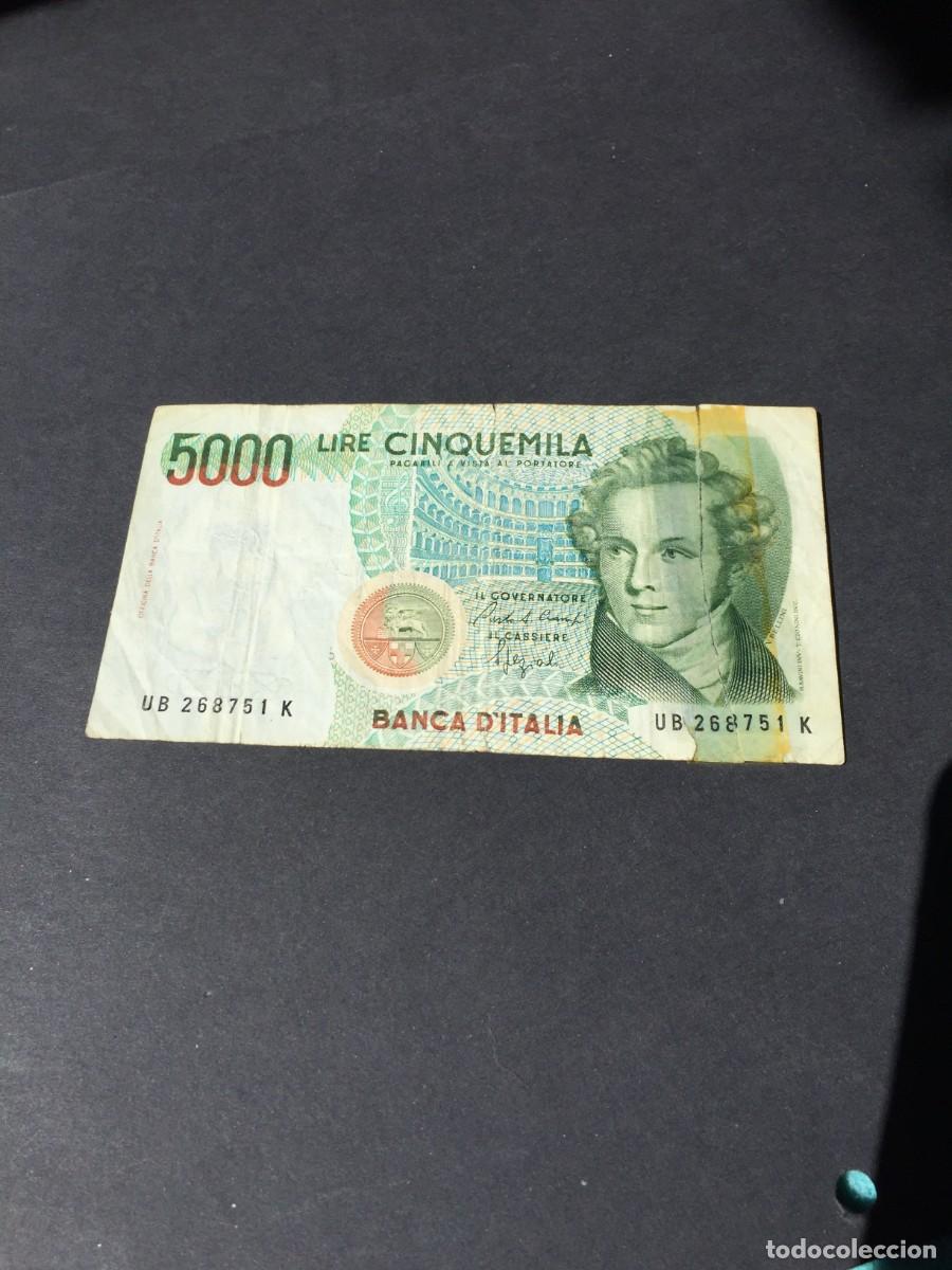 Billetes extranjeros: BILLETE DE 5000 LIRAS ITALIA - USADO - A&Ntilde;O 1985 EL DE LAS FOTOS VER TODOS MIS LOTES DE BILLETES