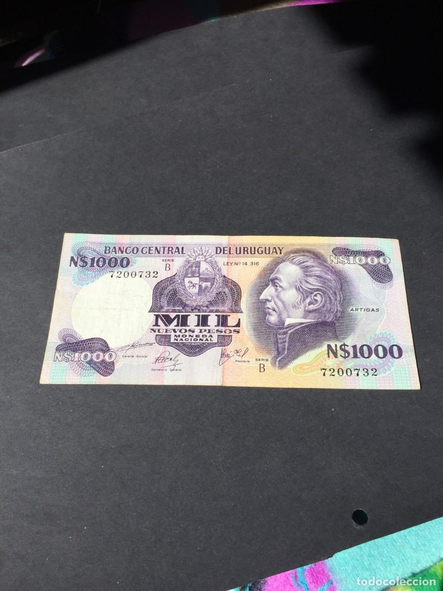 Billetes extranjeros: BILLETE DE 1000 NUEVOS PESOS URUGUAY - USADO - EL DE LAS FOTOS VER TODOS MIS LOTES DE BILLETES