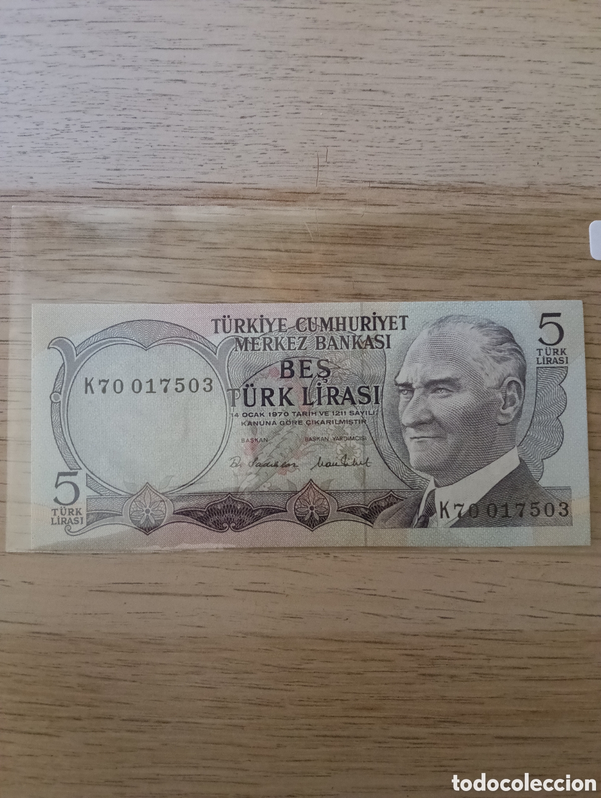 Billetes extranjeros: 5 Turkish Lire. 1970. SC