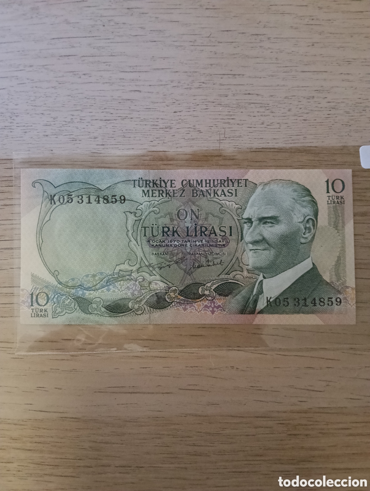 Billetes extranjeros: 10 Turkish Lire. 1970. SC