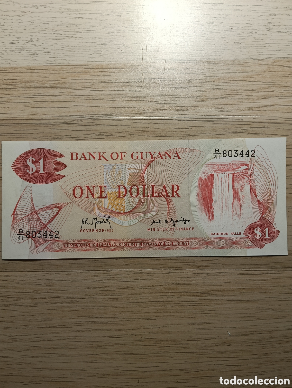 Billetes extranjeros: Guyana. 1 Dolar. (1965-1992)