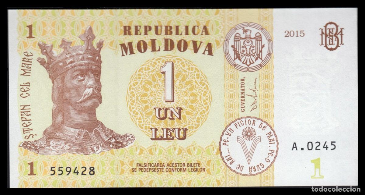 Billetes extranjeros: Moldavia 1 Leu 2015 Pick 21 Unc - Foto 2