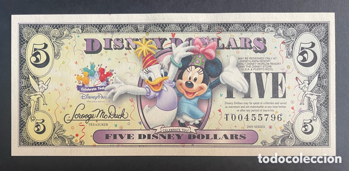 Billetes extranjeros: CMC 5 DOLARES 2009 DISNEY SC-