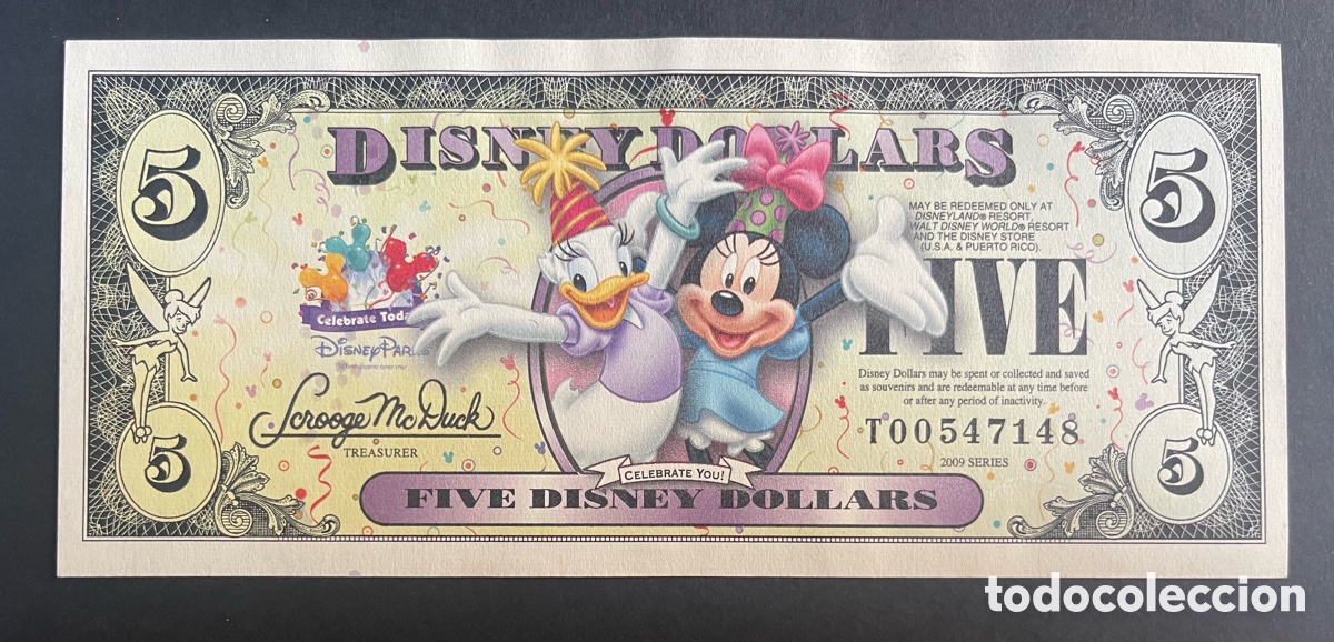 Billetes extranjeros: CMC 5 DOLARES 2009 DISNEY SC-