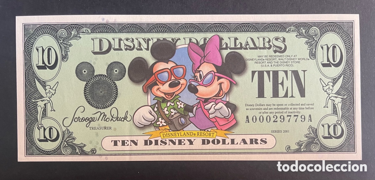 Billetes extranjeros: CMC 10 DOLARES 2001 DISNEY SC