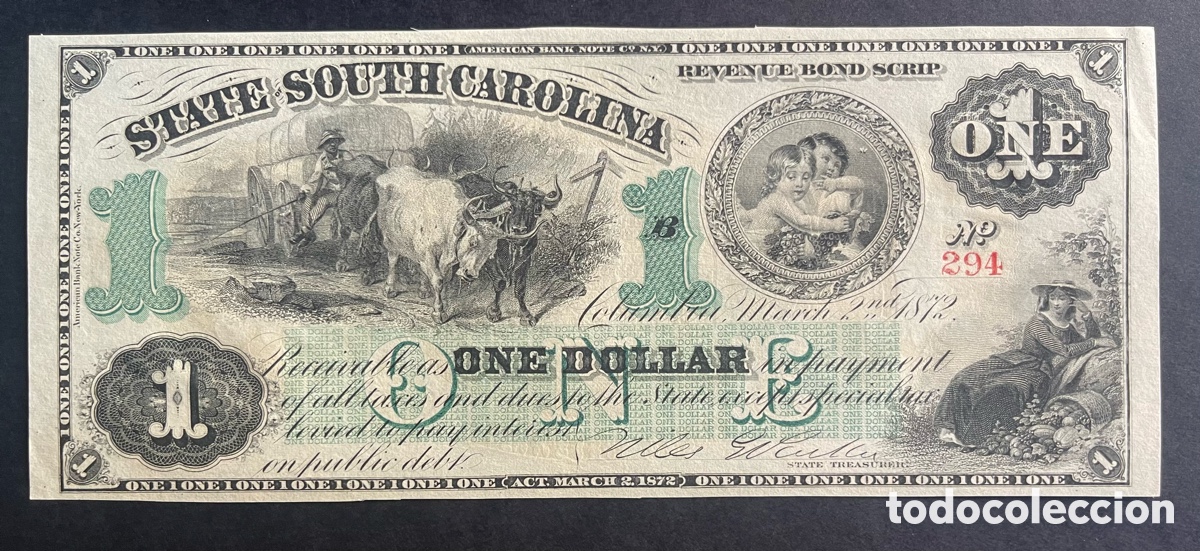 Billetes extranjeros: CMC ESTADOS UNIDOS (USA) 1 DOLAR 1872 SC