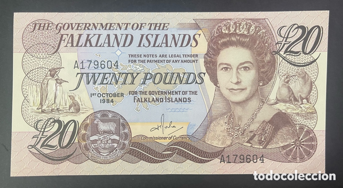 Billetes extranjeros: CMC ISLAS MALVINAS (FALKLAND ISLANDS) 20 LIBRA 1984 PICK 15 SC