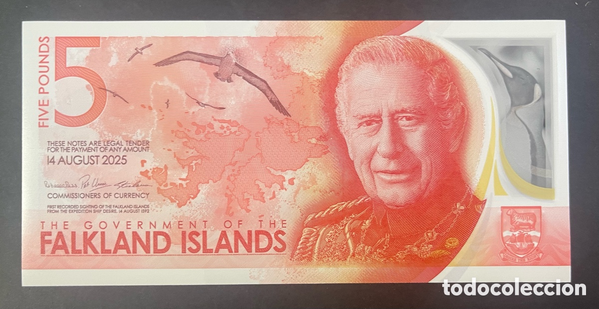 Billetes extranjeros: CMC ISLAS MALVINAS (FALKLAND ISLANDS) 5 LIBRAS 2025 PICK 20 SC