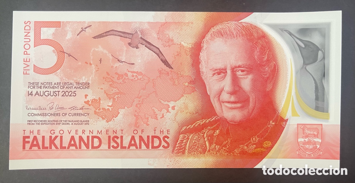 Billetes extranjeros: CMC ISLAS MALVINAS (FALKLAND ISLANDS) 5 LIBRAS 2025 PICK 20 SC