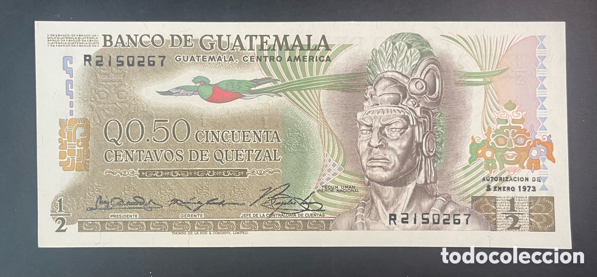 Billetes extranjeros: CMC GUATEMALA 1/2 QUETZAL 1973 PICK 58-A SC