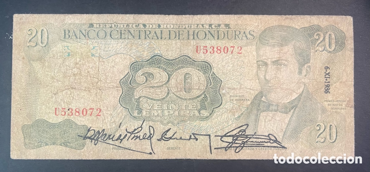 Billetes extranjeros: CMC HONDURAS 20 LEMPIRAS 1986 PICK 65-B BC-