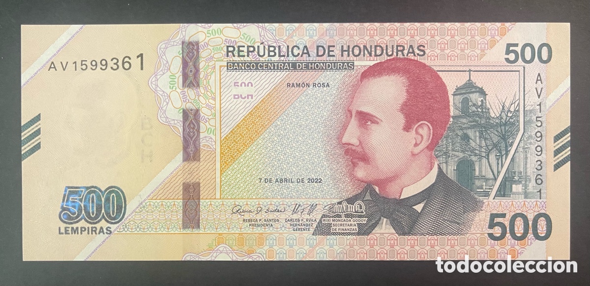 Billetes extranjeros: CMC HONDURAS 500 LEMPIRAS 2022 PICK 113-A SC