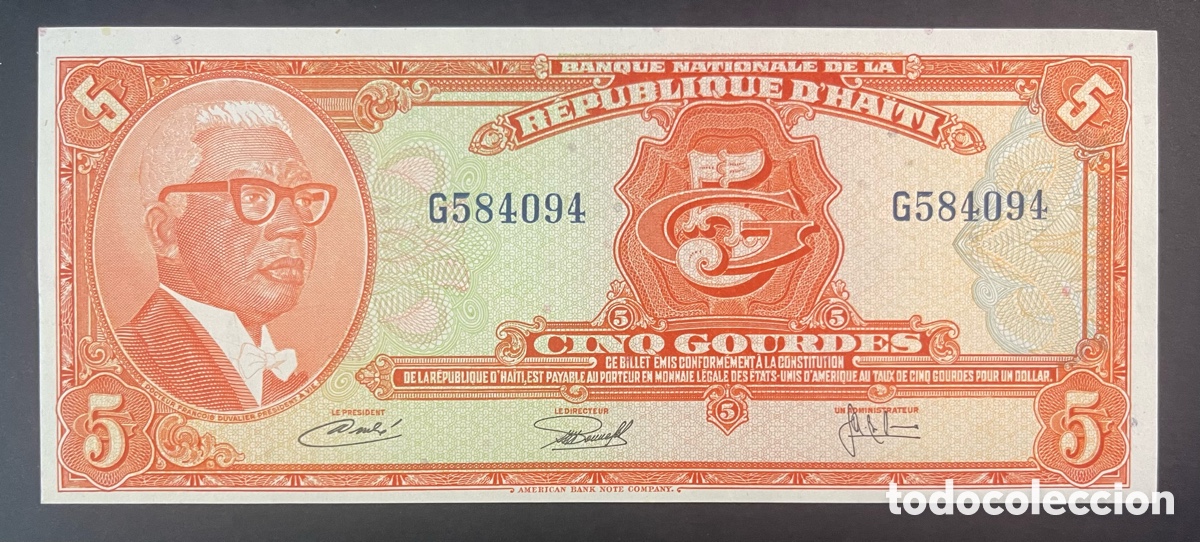 Billetes extranjeros: CMC HAITI 5 GOURDES 1971 PICK 202-A SC