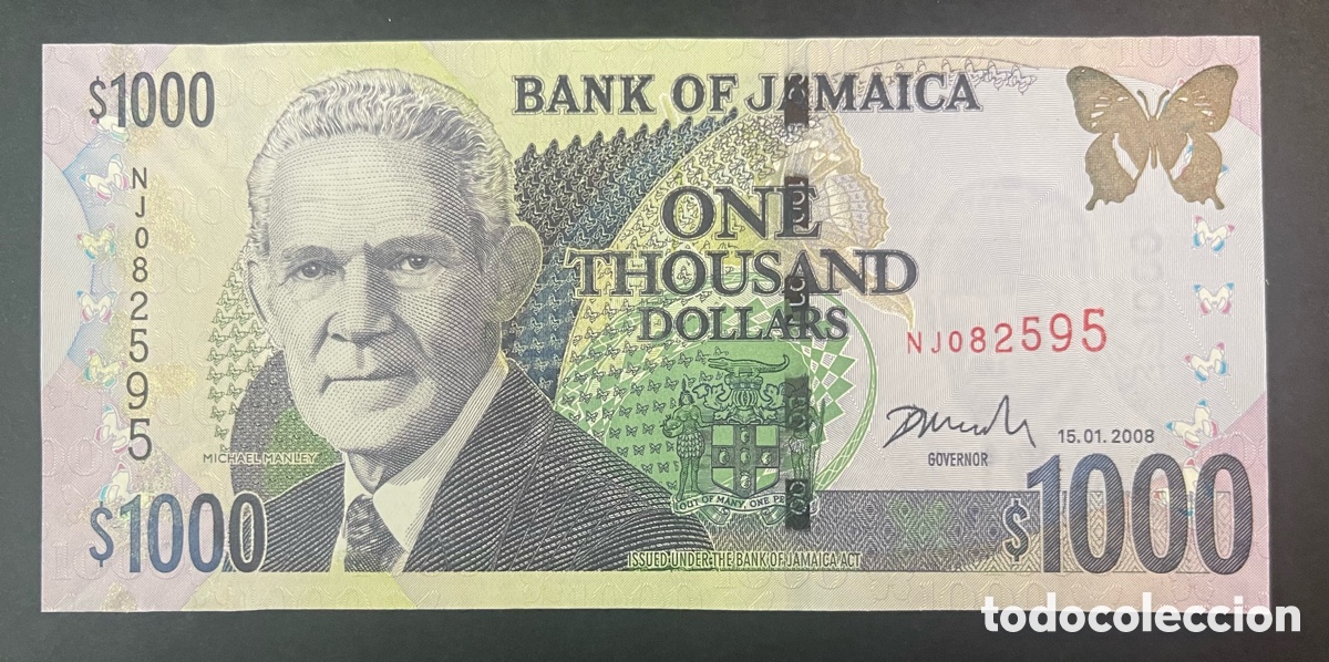 Billetes extranjeros: CMC JAMAICA 1000 DOLARES 2008 PICK 86-A SC