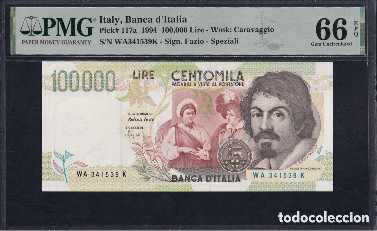 Billetes extranjeros: Billete Italia 100000 Lire 1994 PMG 66 p117a