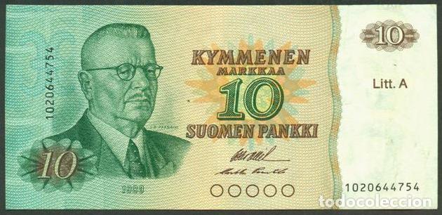 Internationale Banknoten: FINLANDIA. 10 markkaa 1980. Litt. A. Pick 112. Variante de firmas.