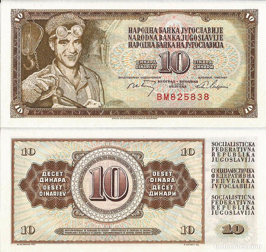 Billetes extranjeros: BILLETE YUGOESLAVIA - 10 DINARA - 1968 - NO CIRCULADO