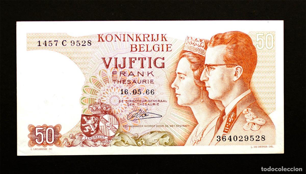 Billetes extranjeros: SC-B&eacute;lgica. 50 Francos. 1966. EBC+/XF+.