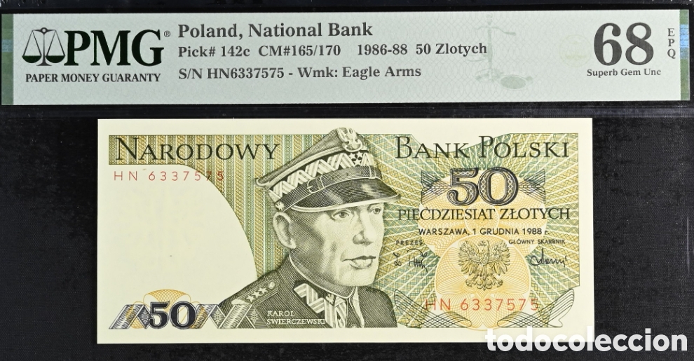 Billetes extranjeros: Billete 50 ZLOTYCH - POLONIA- PMG 68 EPQ