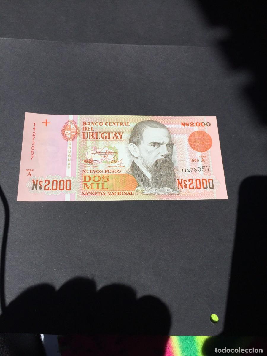 Billetes extranjeros: BILLETE DE 2000 NUEVOS PESOS SC URUGUAY A&Ntilde;O 1989- EL DE LAS FOTOS VER TODOS MIS LOTES DE BILLETES
